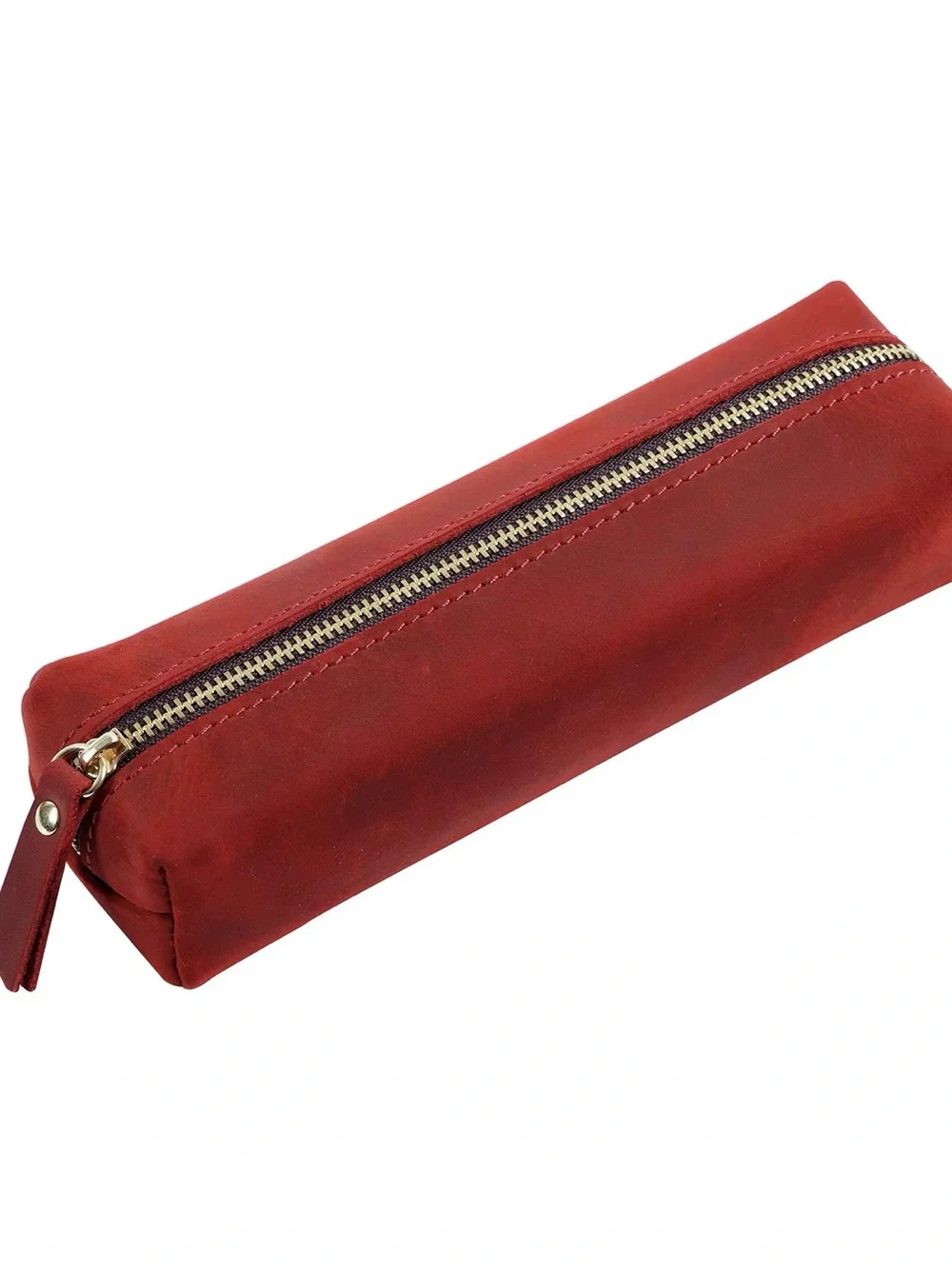 Brown Cowhide Leather Travel Pen/Pencil Pouch